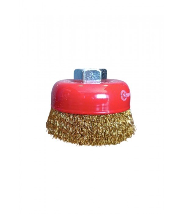 Hawk 80 mm Sarı Dalgalı Vidalı Çanak Fırça - HAWK10115 Hawk 80 mm Sarı Dalgalı Vidalı Çanak Fırça - HAWK10115