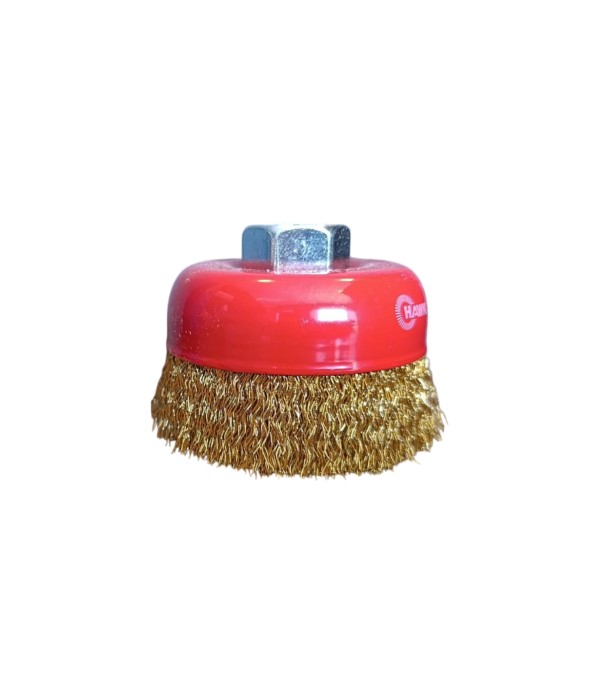 Hawk 80 mm Sarı Dalgalı Vidalı Çanak Fırça - HAWK10115 Hawk 80 mm Sarı Dalgalı Vidalı Çanak Fırça - HAWK10115
