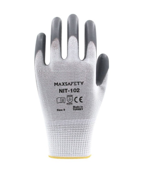 Maxsafety Gri Beyaz No 9 Nitril Kaplı Polyester Eldiven - MXNIT - 102 - 9 Maxsafety Gri Beyaz No 9 Nitril Kaplı Polyester Eldiven - MXNIT - 102 - 9