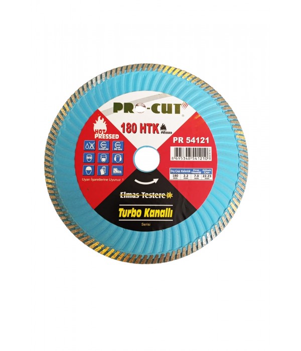 Procut 180 mm Turbo Kanallı Sıcak Preslenmiş Kesim Bıçağı - PRC54121 Procut 180 mm Turbo Kanallı Sıcak Preslenmiş Kesim Bıçağı - PRC54121