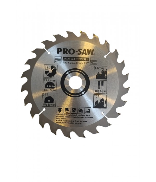 Prosaw Daire 180x22/20 mm 24 Diş Ahşap Testere - PRSW51214 Prosaw Daire 180x22/20 mm 24 Diş Ahşap Testere - PRSW51214
