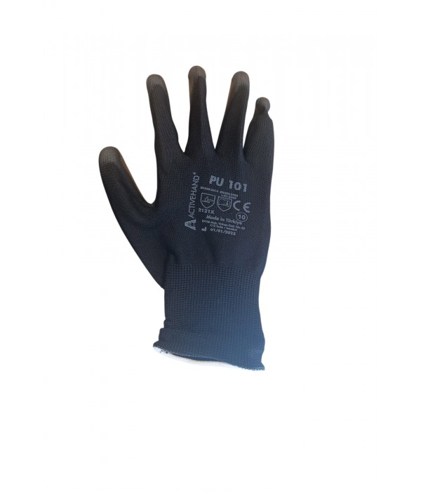 Activehand Siyah Poliüretan No 9 Polyester Montaj Eldiveni - PU101- 09 Activehand Siyah Poliüretan No 9 Polyester Montaj Eldiveni - PU101- 09