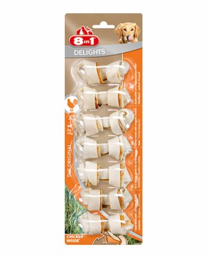 8in1 Delights Bones Tavuklu Köpek Ödül Kemiği - 84gr XS