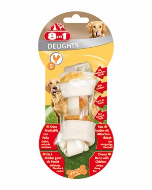 8in1 Delights Bones Tavuklu Köpek Ödül Kemiği - S