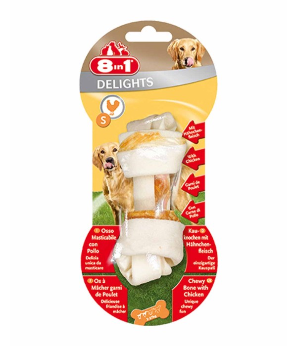 8in1 Delights Bones Tavuklu Köpek Ödül Kemiği - S 8in1 Delights Bones Tavuklu Köpek Ödül Kemiği - S