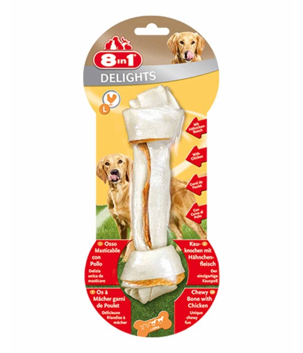 8in1 Delights Bones Tavuklu Köpek Ödül Kemiği - 85r L 8in1 Delights Bones Tavuklu Köpek Ödül Kemiği - 85r L