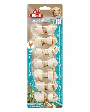 8in1 Delights Pro Dental Diş Sağlığı için Tavuklu Köpek Ödül Kemiği - 84gr XS