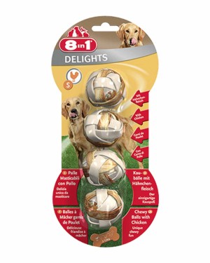 8in1 Delights Balls Tavuklu Köpek Ödül Kemiği - 36gr XS