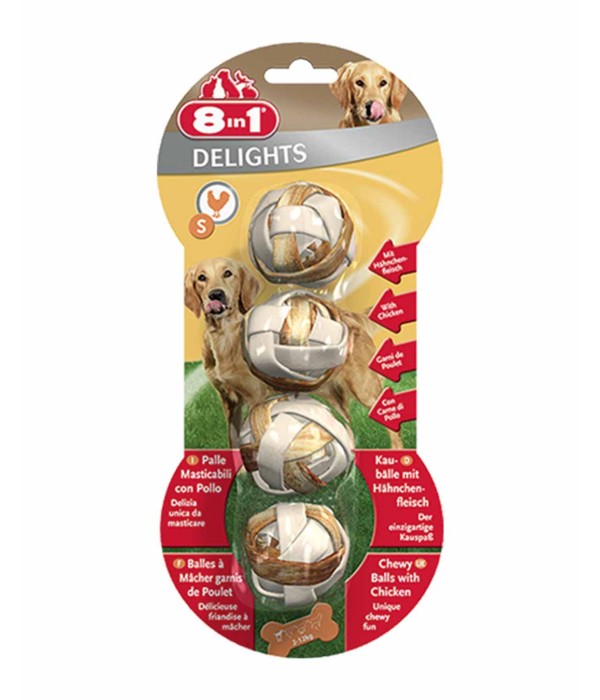 8in1 Delights Balls Tavuklu Köpek Ödül Kemiği - 36gr XS 8in1 Delights Balls Tavuklu Köpek Ödül Kemiği - 36gr XS