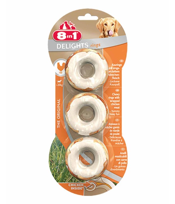 8in1 Delights Rings Tavuklu Köpek Ödül Kemiği - 119gr 8in1 Delights Rings Tavuklu Köpek Ödül Kemiği - 119gr