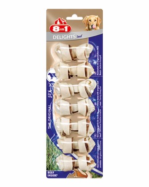 8in1 Delights Sığır Etli Köpek Ödül Kemiği - 84gr XS