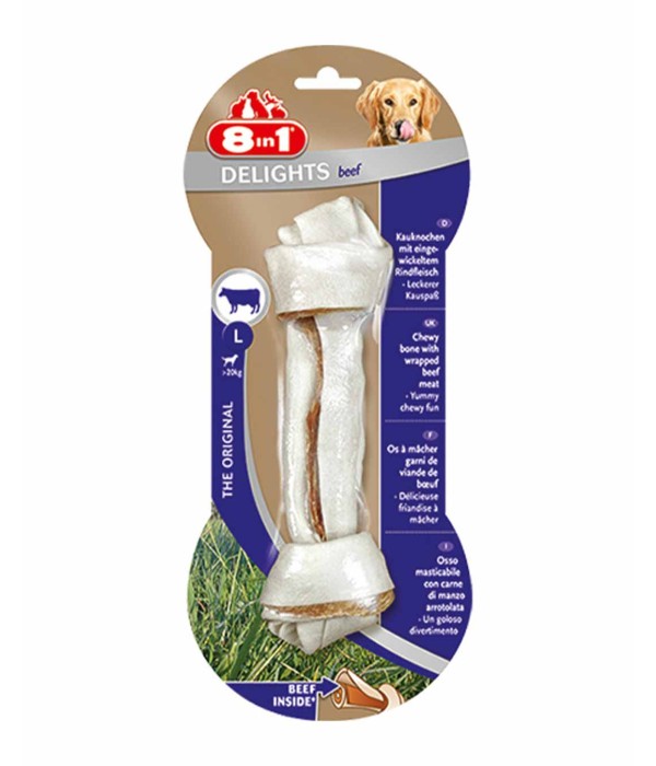8in1 Delights Bone Sığır Etli Köpek Ödül Kemiği - 85gr L