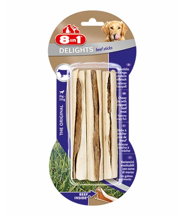 8in1 Delights Çubuk Sığır Etli Köpek Ödül Kemiği - 75gr