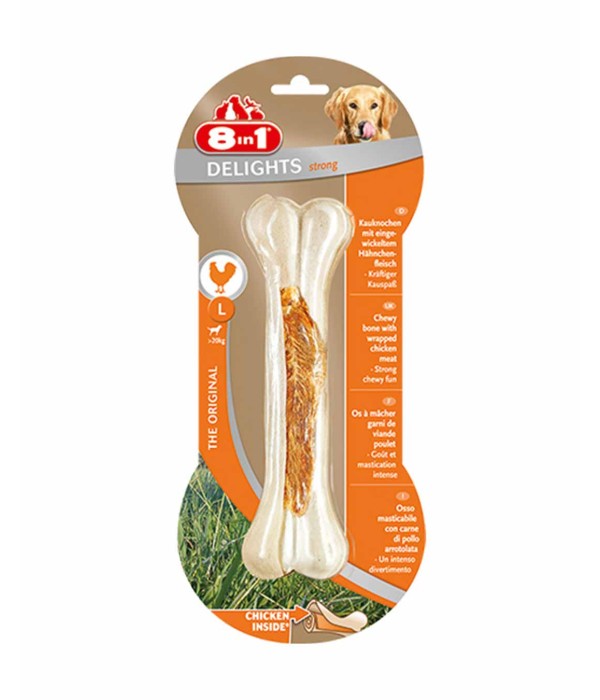 8in1 Delights Strong Tavuklu Köpek Ödül Kemiği - 130gr L 8in1 Delights Strong Tavuklu Köpek Ödül Kemiği - 130gr L