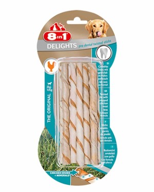 8in1 Delights Pro Dental Diş Sağlığı için Burgu Çubuk Köpek Ödül Kemiği - 55gr