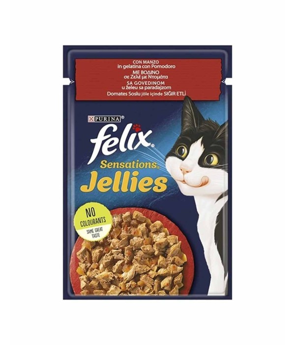 Felix Sensation 85gr Sığır ve Domatesli Yaş Kedi Maması