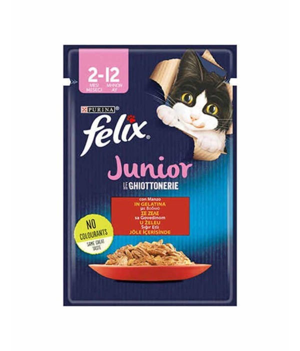 Felix 85gr Sığır Etli Yaş Yavru Kedi Maması Felix 85gr Sığır Etli Yaş Yavru Kedi Maması