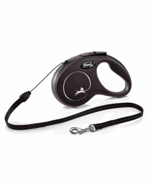Flexi New Classic - 5m İpli Köpek Tasması - Siyah S