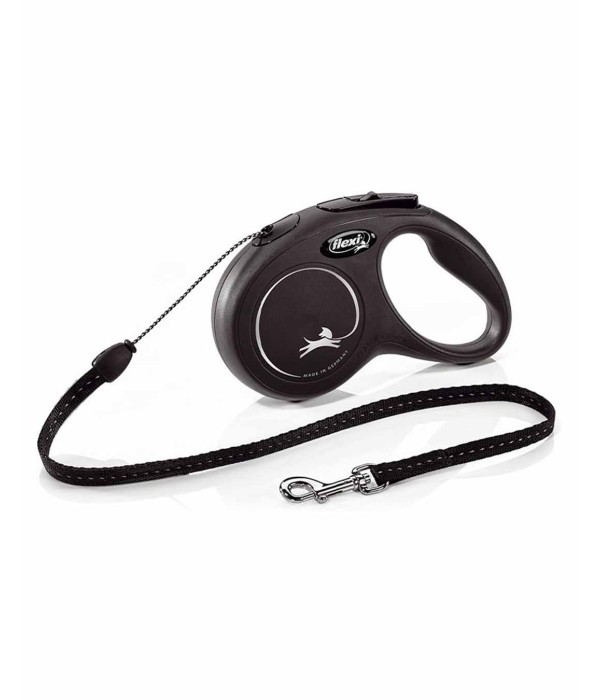 Flexi New Classic - 5m İpli Köpek Tasması - Siyah S