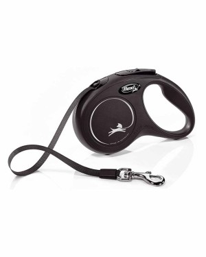 Flexi New Classic 5m Şerit Köpek Tasması - Siyah S