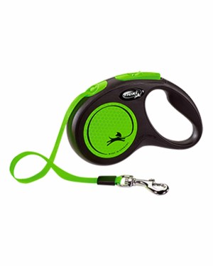 Flexi New Neon 5m Şerit Köpek Tasması - Yeşil S