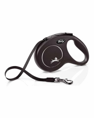Flexi New Classic 5m Şerit Köpek Tasması - Siyah M