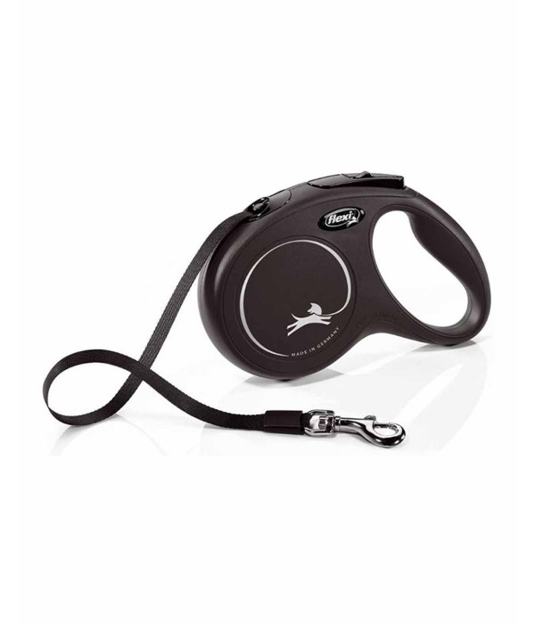 Flexi New Classic 5m Şerit Köpek Tasması - Siyah M