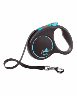 Flexi Black Design 5m Şerit Köpek Tasması - Mavi S