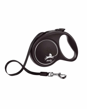 Flexi Black Design 5m Şerit Köpek Tasması - Siyah M