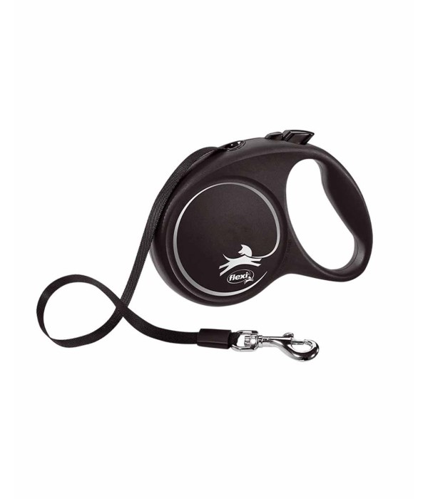 Flexi Black Design 5m Şerit Köpek Tasması - Siyah M Flexi Black Design 5m Şerit Köpek Tasması - Siyah M