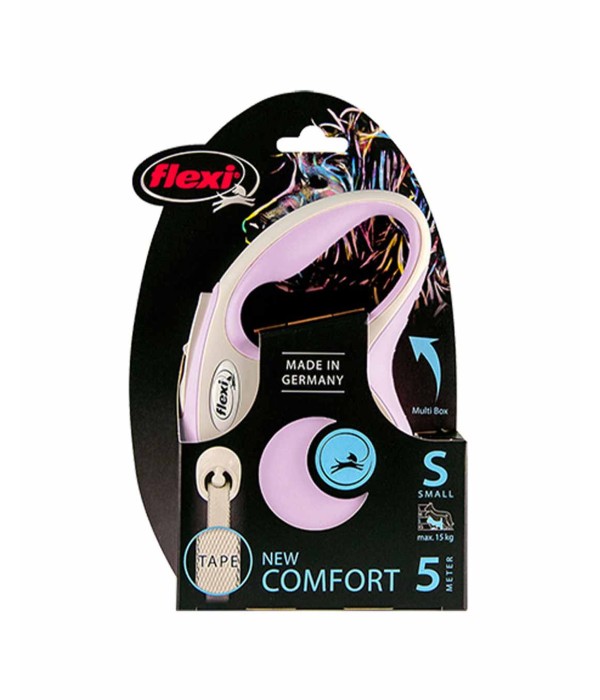Flexi New Comfort 5m Şerit Köpek Tasması - Pembe S