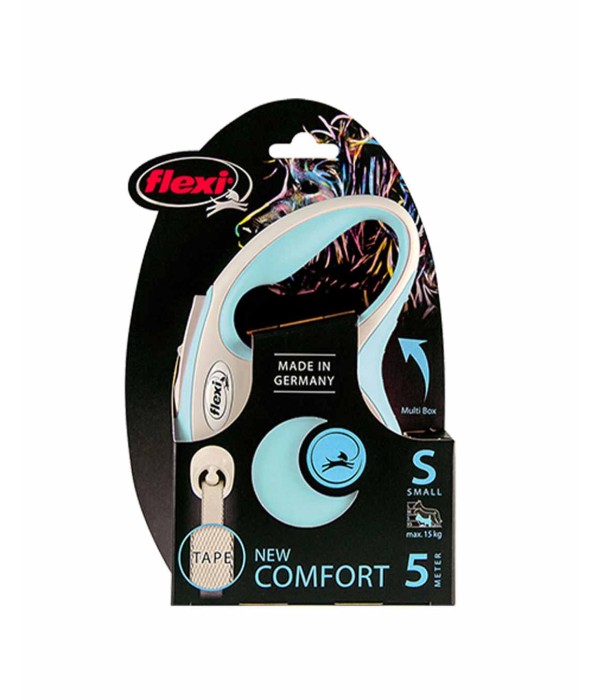 Flexi New Comfort 5m Şerit Köpek Tasması - Açık Mavi S Flexi New Comfort 5m Şerit Köpek Tasması - Açık Mavi S