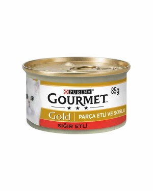 Gourmet Gold 85gr Parça Sığır Etli Kedi Konservesi