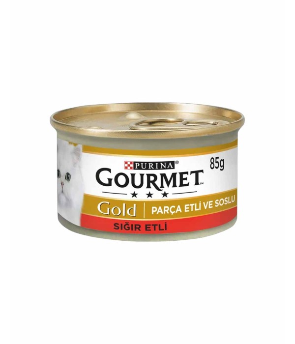Gourmet Gold 85gr Parça Sığır Etli Kedi Konservesi