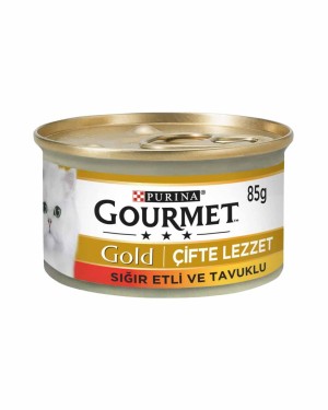 Gourmet Gold 85gr Çifte Lezzet Sığır Etli ve Tavuklu Kedi Konservesi