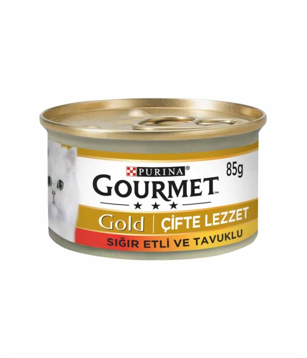 Gourmet Gold 85gr Çifte Lezzet Sığır Etli ve Tavuklu Kedi Konservesi