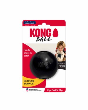 Kong Extreme Köpekler için Top Şeklinde Çok Amaçlı Isırma Oyuncağı - Ultra Sert M/L