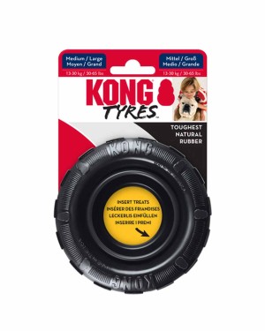 Kong Extreme Tires Delikli Tekerlek Şeklinde Çok Amaçlı Köpek Oyuncağı - Ultra Sert M/L