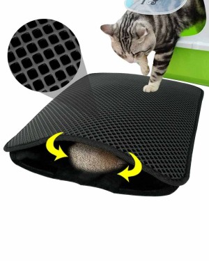 Petpretty VP-5614 50x60cm Siyah Elekli Kedi Tuvalet Önü Paspası