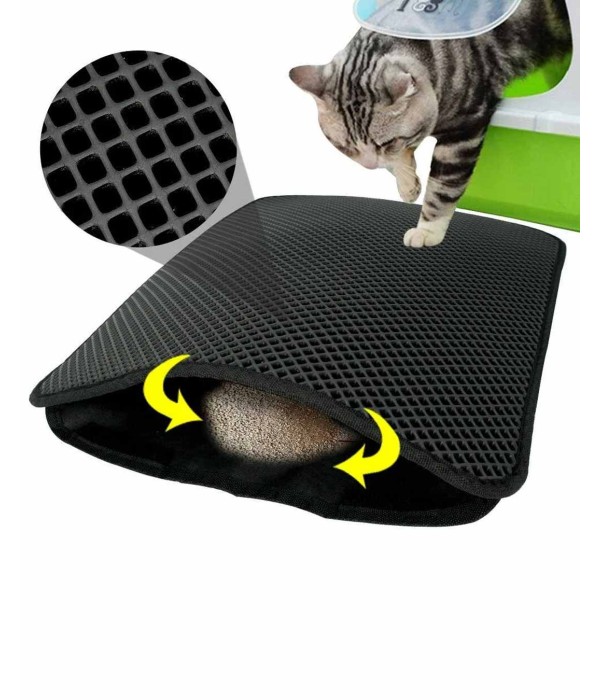 Petpretty VP-5614 50x60cm Siyah Elekli Kedi Tuvalet Önü Paspası