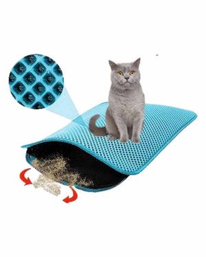 Petpretty VP-5646 50x60cm Turkuaz  Elekli Kedi Tuvalet Önü Paspası