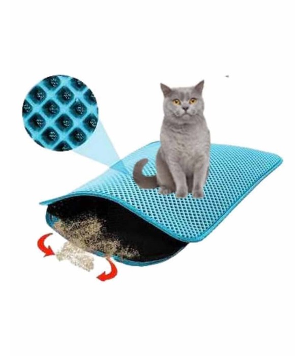 Petpretty VP-5646 50x60cm Turkuaz  Elekli Kedi Tuvalet Önü Paspası