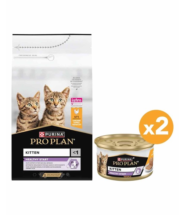 Pro Plan Tavuklu Yavru Kedi Maması - 1,5kg + 2x85gr Yaş Mama Hediye