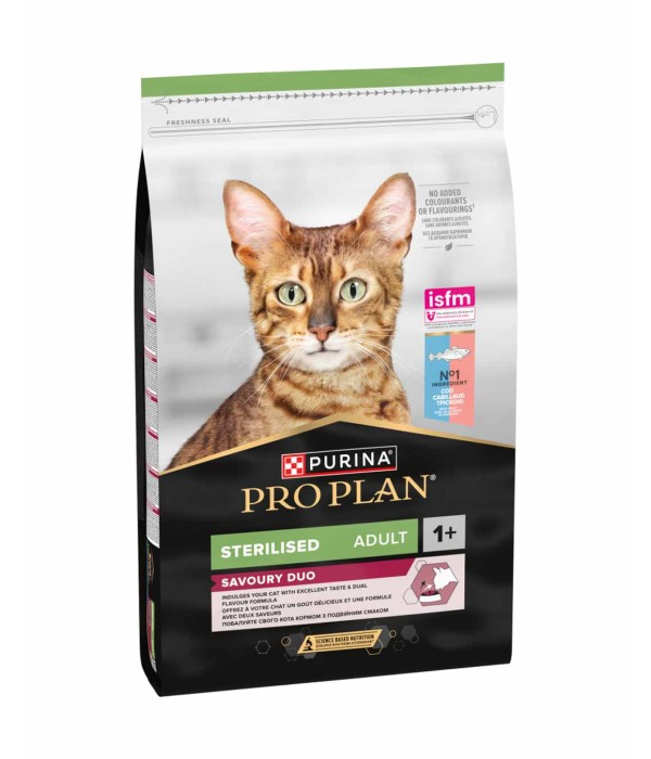 Pro Plan Sterilised Savoury Duo 10kg Morina ve Okyanus Balıklı Kısırlaştırılmış Kedi Maması