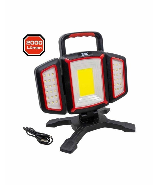 Rox 0225 Şarjlı Açılı Ayarlı Çalışma Feneri 2000 Lümen