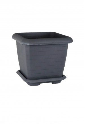 Serinova Plastik - Kemer Plastik Kare Bahçe Saksısı 5 No