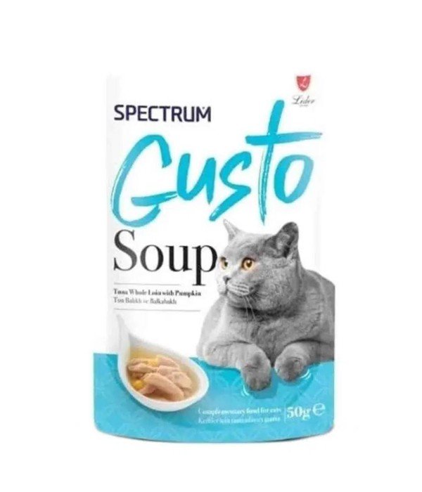 Spectrum Gusto 50 gr Ton Balıklı Bal Kabaklı Kedi Çorbası - SPG101 Spectrum Gusto 50 gr Ton Balıklı Bal Kabaklı Kedi Çorbası - SPG101