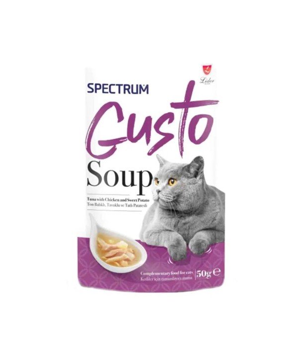 Spectrum Gusto 50 gr Ton Balıklı Tavuklu Tatlı Patatesli Kedi Çorbası - SPG - 103 Spectrum Gusto 50 gr Ton Balıklı Tavuklu Tatlı Patatesli Kedi Çorbası - SPG - 103
