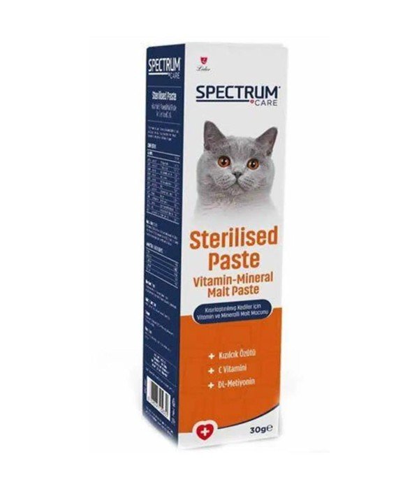 Spectrum Care 30 Gr Kısırlaştırılmış Kediler İçin Vitamin Mineralli Malt Macunu Spectrum Care 30 Gr Kısırlaştırılmış Kediler İçin Vitamin Mineralli Malt Macunu