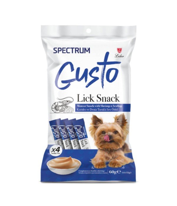 Spectrum Gusto 4 lü 15 gr Karidesli Deniz Taraklı Köpek Sıvı Ödül Maması Spectrum Gusto 4 lü 15 gr Karidesli Deniz Taraklı Köpek Sıvı Ödül Maması